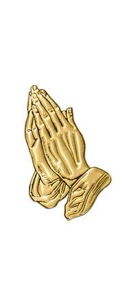 Gold Praying Hands White